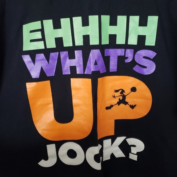 Air Jordan Men's XXL Black Short Sleeve Shirt Ehhhh What's Up Jock? Looney Tunes - Picture 2 of 5